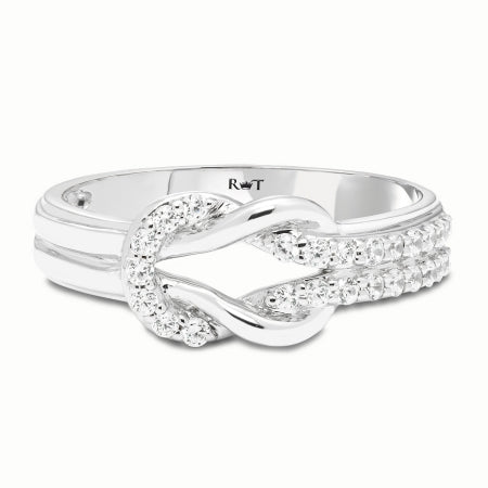 14K White Gold Tie the Knot Band w/Diamonds