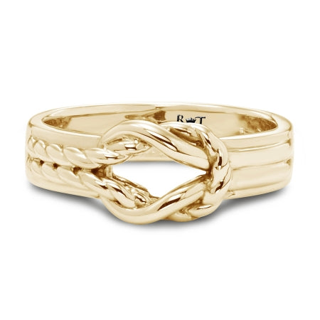 14K Yellow Gold 7mm Wide Tie the Knot Band with Coil