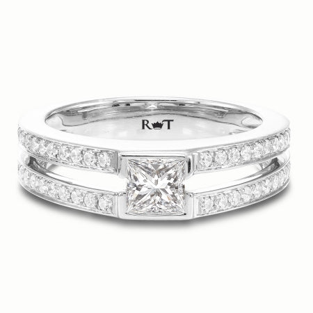 AIR 14K White Gold 1ct Diamond Engagement Ring