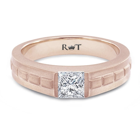 Bricks 14K Rose Gold Diamond Solitaire