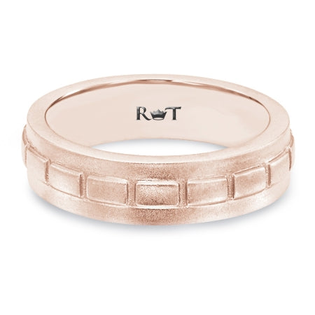 Bricks 14K Rose Gold Wedding Band