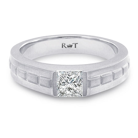 Bricks 14K White Gold Diamond Solitaire