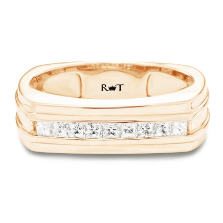 Euro Collection 14K Rose Gold Diamond Wedding Band