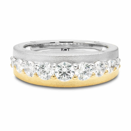 FUSION 14K White and Yellow Gold Diamond Band