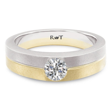 FUSION 14K White and Yellow Gold Diamond Solitaire