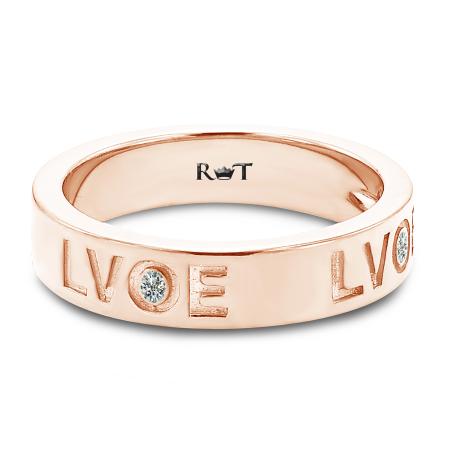LVOE - 14K Rose Gold - Love is Love - Band with Diamonds