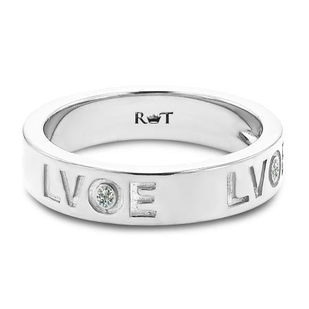 LVOE - 14K White Gold - Love is Love - Band with Diamonds