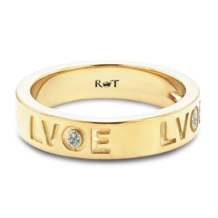 LVOE - 14K Yellow Gold - Love is Love - Band with Diamonds
