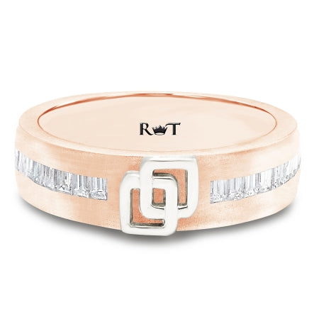 Links of Love Collection - 14K Rose and White Gold Links of Love Band