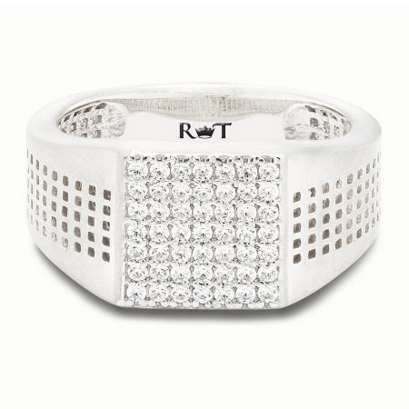 MESH Collection - 14K White Gold Mens Diamond Ring