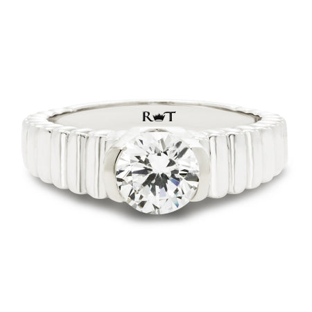 Ripples Collection 14K White Gold Diamond Solitaire
