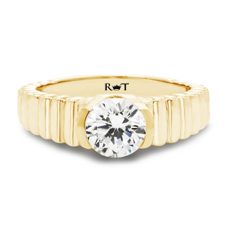 Ripples Collection 14K Yellow Gold Diamond Solitaire